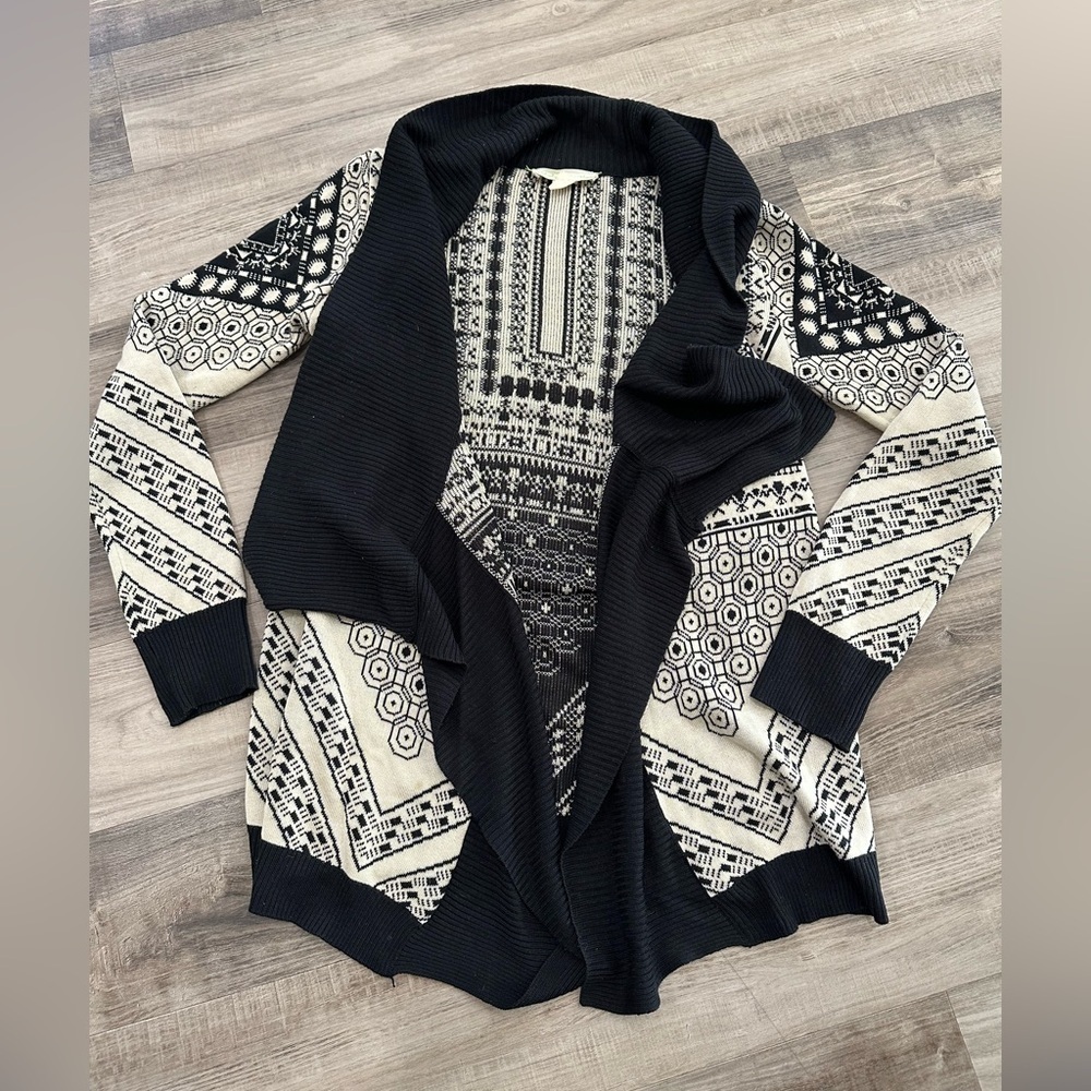 Staring at Stars Intarsia Drape Open Cardigan